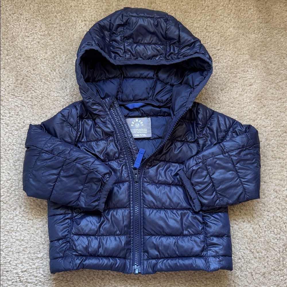 Primary Baby lightweight puffer jacket in Navy